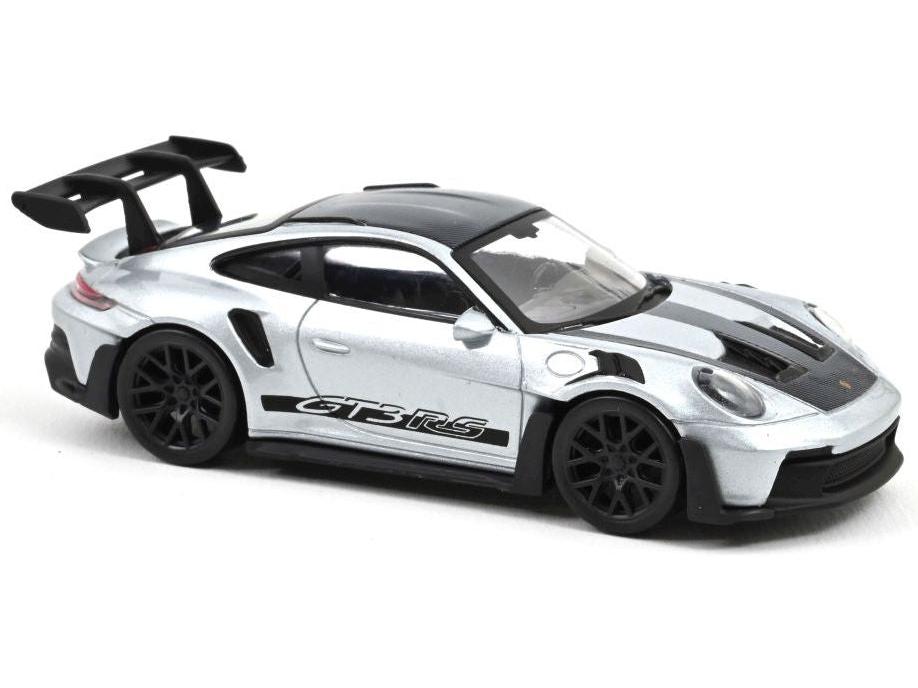 Porsche 911 GT3 RS Silver with Black Stickers 1:43 Scale Norev Diecast Model