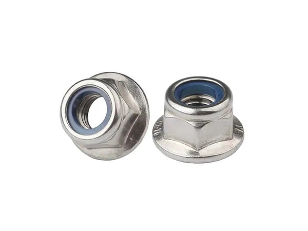 10pc M3/M5 Nylon Locking with Flange Nuts pack 304 steel