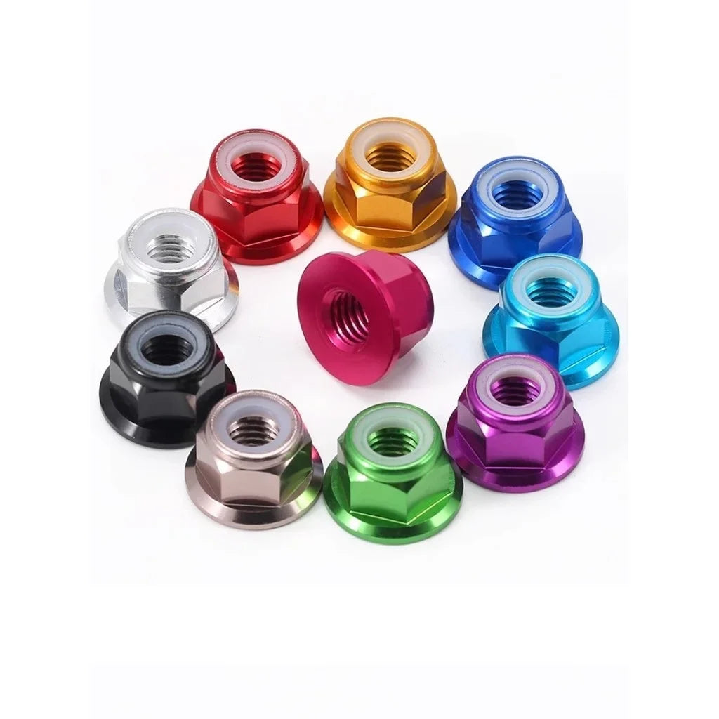 10pc M3 Nylon Locking with Flange CW Nuts pack 6061 Aluminium