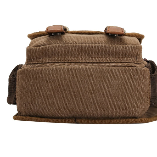 KAUKKO FH03 Retro Style Men Canvas Crossbody Bag Messenger Bag Outdoors Hiking Camping Bag, Size: 26 x 21 x 9 cm