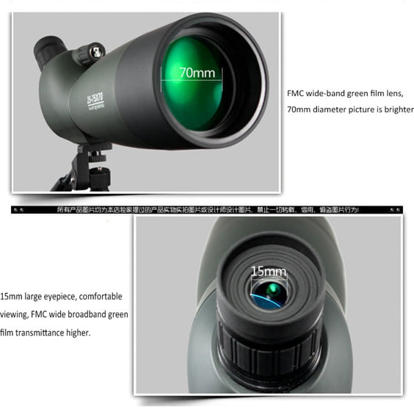 Maifeng 25-75x70 Professional High Definition High Times Outdoor Zoom Monocular Astronomical Telescope, 75x70