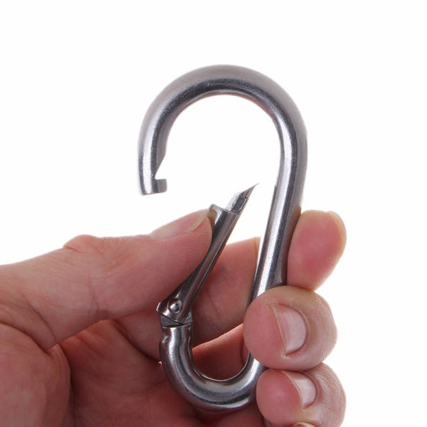 M9 Stainless Steel Carabiner Spring Hook Multi-tool Mountaineering Buckle Lock Camping Hook Rope, Inner Diameter: 8.84mm, M9