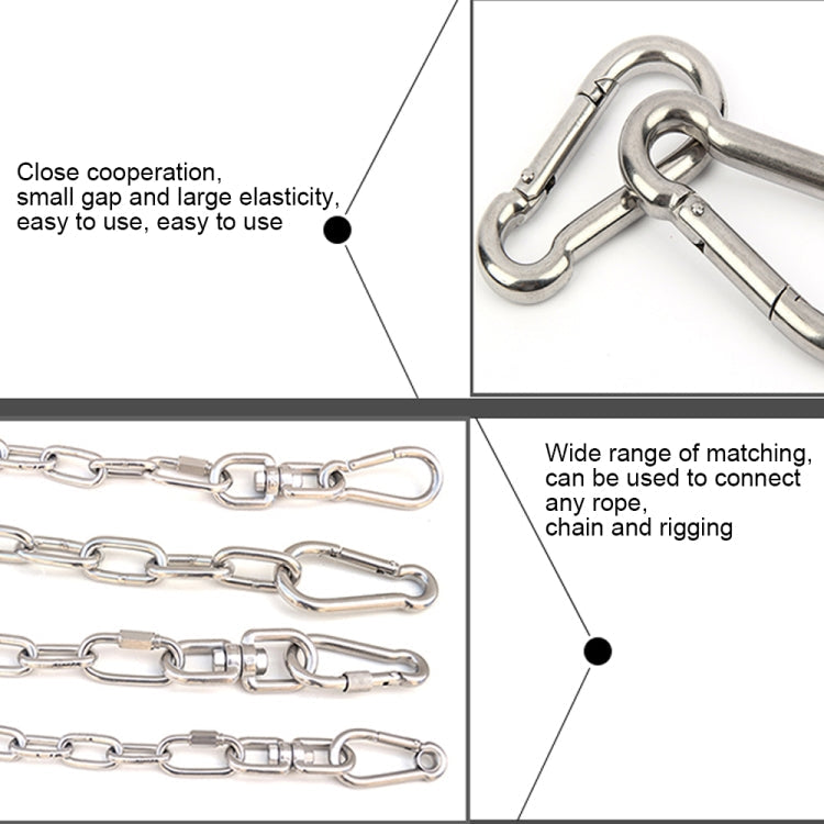 M9 Stainless Steel Carabiner Spring Hook Multi-tool Mountaineering Buckle Lock Camping Hook Rope, Inner Diameter: 8.84mm, M9