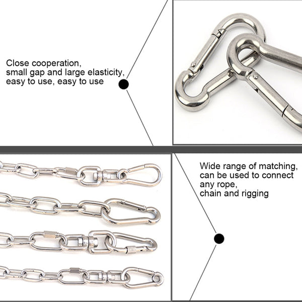 M9 Stainless Steel Carabiner Spring Hook Multi-tool Mountaineering Buckle Lock Camping Hook Rope, Inner Diameter: 8.84mm, M9