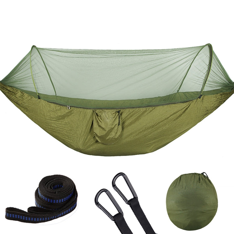 Portable Outdoor Camping Full-automatic Nylon Parachute Hammock with Mosquito Nets, Size : 250 x 120cm, 250x120cm Orange, 250x120cm Blue, 250x120cm Green, 250x120cm Pink Blue, 250x120cm Dark Green, 250x120cm Dark Blue, 250x120cm Black������������������...