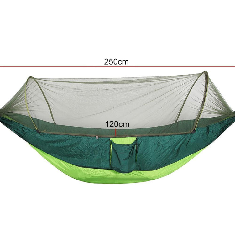Portable Outdoor Camping Full-automatic Nylon Parachute Hammock with Mosquito Nets, Size : 250 x 120cm, 250x120cm Orange, 250x120cm Blue, 250x120cm Green, 250x120cm Pink Blue, 250x120cm Dark Green, 250x120cm Dark Blue, 250x120cm Black������������������...