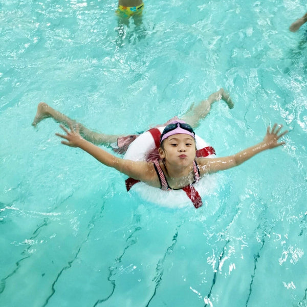 Aotu AT9024 Foam Swimming Ring Lifesaving Ring for Children Aged 3-10, Blue, Red