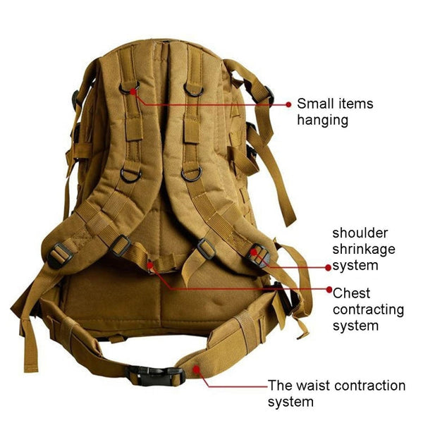 INDEPMAN DL-B001 Fashion Camouflage Style Men Oxford Cloth Backpack Shoulders Bag 40L Outdoors Hiking Camping Travelling Bag 3D Package with Expanded MOLLE & Magic Sticker & Adjustable Shoulder Strap, Size: 51 x 42 x 22 cm