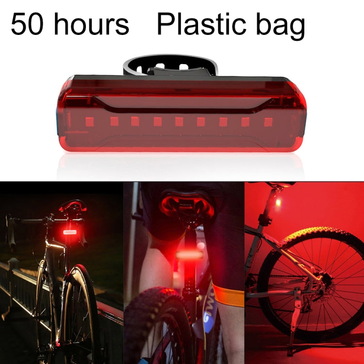 A02 Bicycle Taillight Bicycle Riding Motorcycle Electric Car LED Mountain Bike USB Charging Safety Warning Light (50 Hours, Plastic Bag), 50 Hours, Plastic Bag