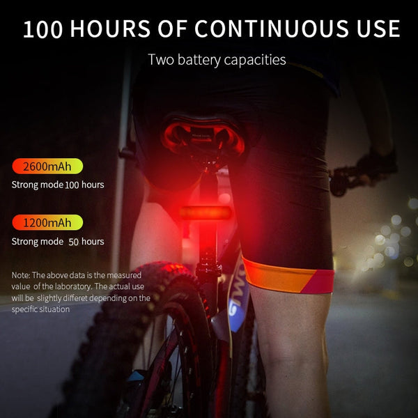 A02 Bicycle Taillight Bicycle Riding Motorcycle Electric Car LED Mountain Bike USB Charging Safety Warning Light (100 Hours, Plastic Bag), 100 Hours, Plastic Bag
