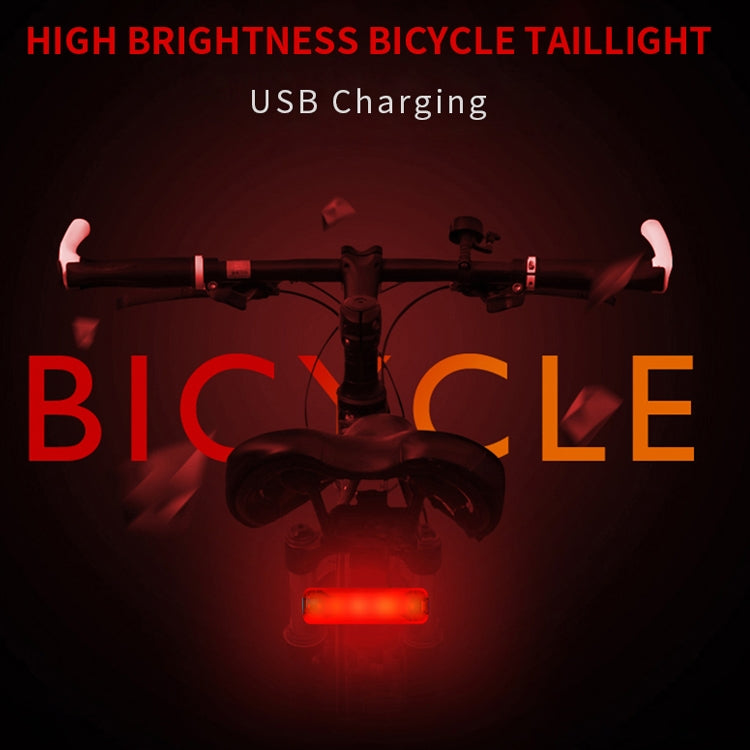 A02 Bicycle Taillight Bicycle Riding Motorcycle Electric Car LED Mountain Bike USB Charging Safety Warning Light (100 Hours, Plastic Bag), 100 Hours, Plastic Bag
