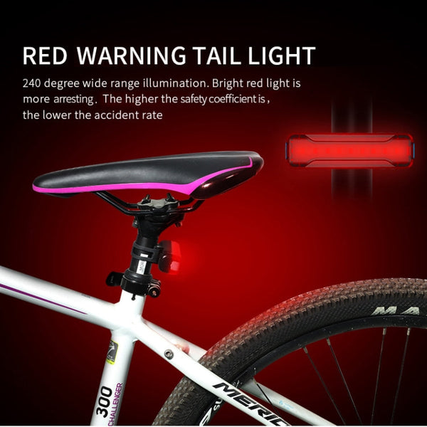 A02 Bicycle Taillight Bicycle Riding Motorcycle Electric Car LED Mountain Bike USB Charging Safety Warning Light (50 Hours, Plastic Bag), 50 Hours, Plastic Bag