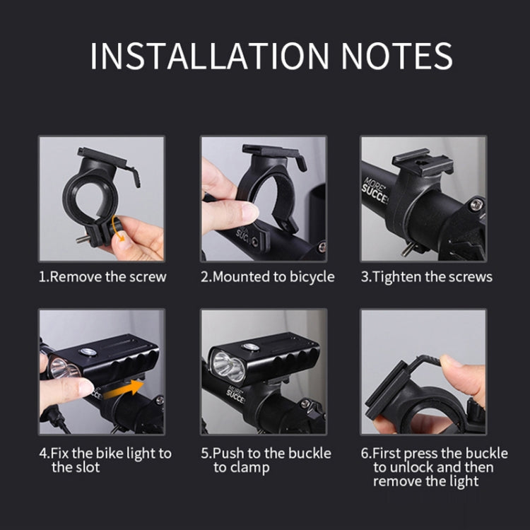 BX2 USB Charging Bicycle Light Front Handlebar Led Light (3 Hours, T6+Gem Lamp), 3 Hours, T6+Gem Lamp