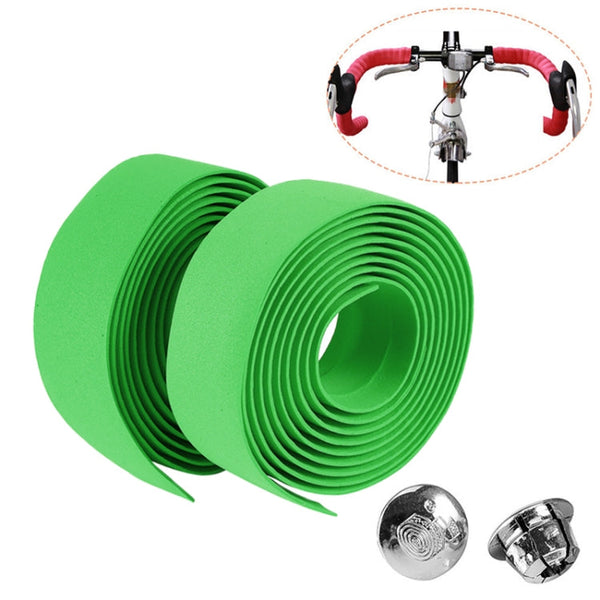 1 Pair Cycling Road Bike Sports Bicycle Cork Handlebar Tape Wrap + 2 Bar Plug