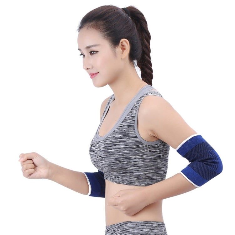 2 PCS Sports Elastic Thermal Elbow Support Guards, Size: 11 x 20cm (Blue+Black), Elbow pads Size: 11 x 20cm