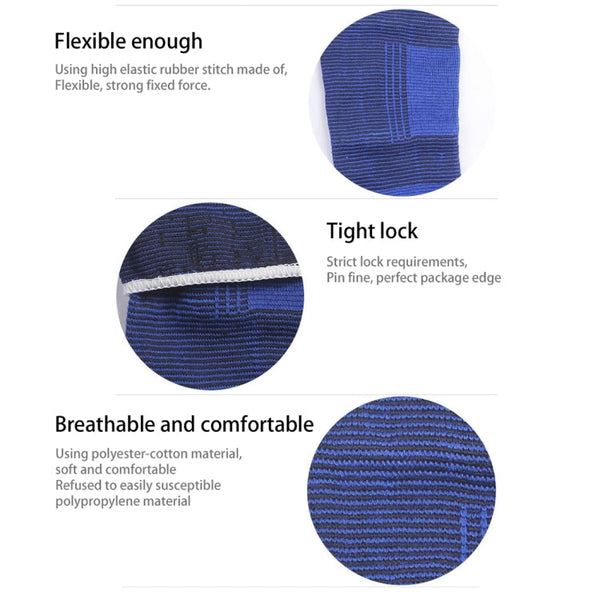 2 PCS Sports Elastic Thermal Elbow Support Guards, Size: 11 x 20cm (Blue+Black), Elbow pads Size: 11 x 20cm