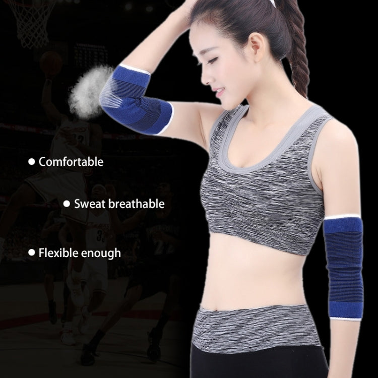 2 PCS Sports Elastic Thermal Elbow Support Guards, Size: 11 x 20cm (Blue+Black), Elbow pads Size: 11 x 20cm