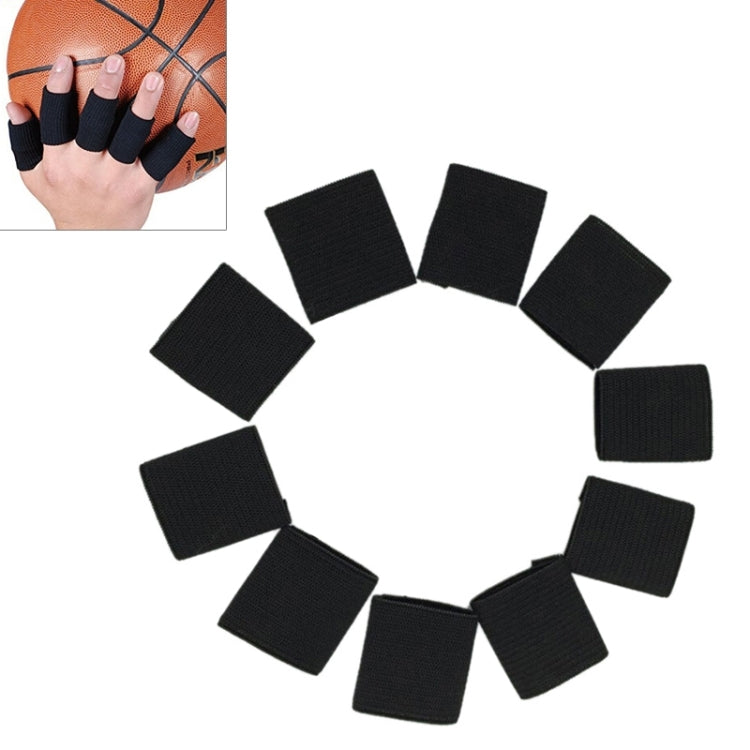 10 PCS Elastic Polyester Sports Finger Support Guards, Size: 3.5 x 3cm (Black), Protect  Fingers