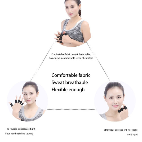 10 PCS Elastic Polyester Sports Finger Support Guards, Size: 3.5 x 3cm (Black), Protect  Fingers