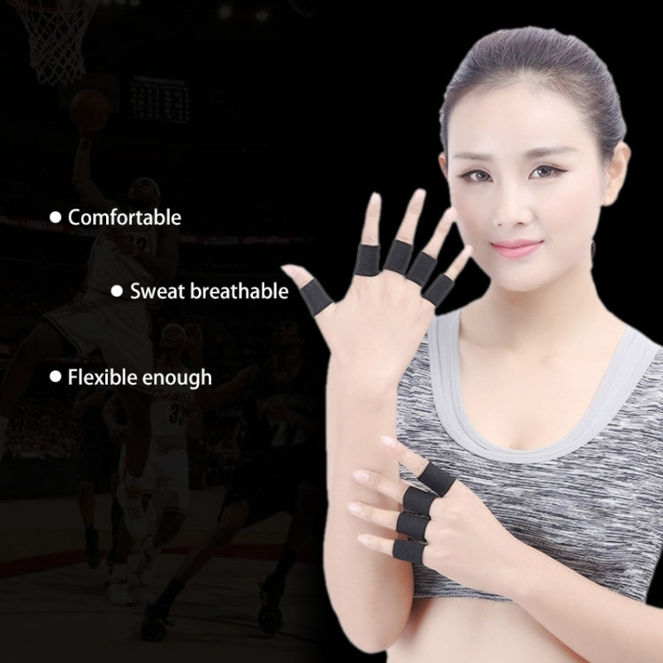10 PCS Elastic Polyester Sports Finger Support Guards, Size: 3.5 x 3cm (Black), Protect  Fingers