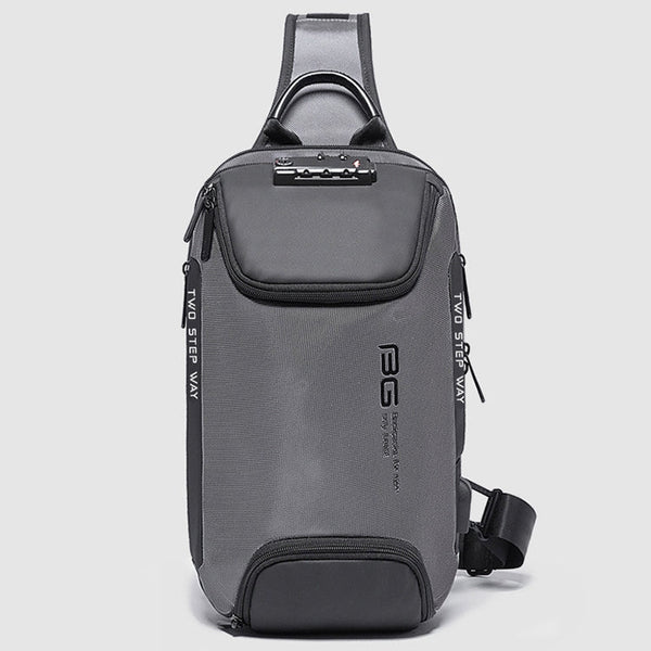 BANGE Men Security USB Chest Bag Portable Outdoor Shoulder Bag