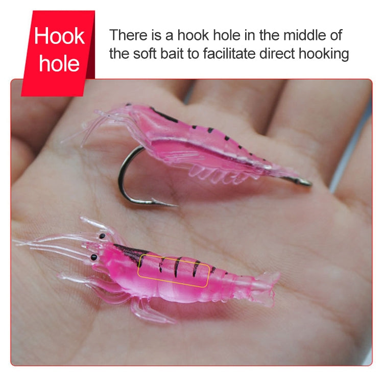 10 PCS 4cm Fishing Soft Artificial Shrimp Bait Lures Popper Poper Baits with Hook, Artificial Shrimp with Hook, Luminous Shrimp with Hook, Pink Shrimp with Hook, Green Shrimp with Hook, Transparent Shrimp with Hook