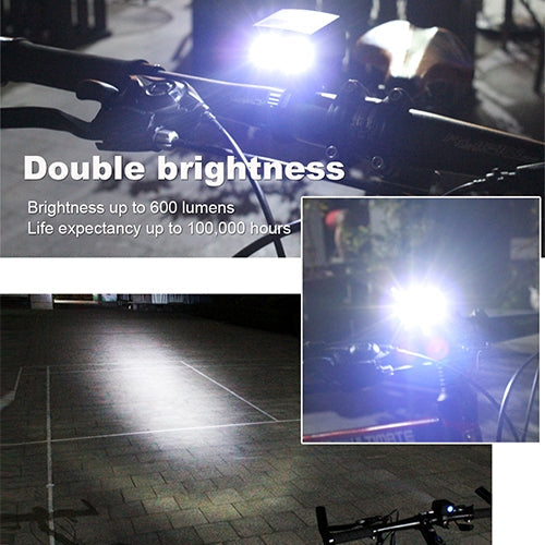 Y15 2 x CREE XPG2 500LM USB Charging LED Bike Headlight Front Lamp with 5 Modes, Y15