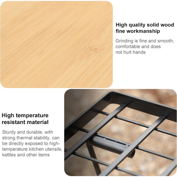 AOTU YT1001 Outdoor Folding Mesh Bamboo Desk with Storage Bag