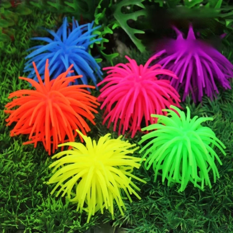 Aquarium Articles Decoration TPR Simulation Sea Urchin Ball Coral, Size: L, Diameter: 13cm