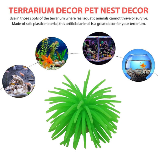 Aquarium Articles Decoration TPR Simulation Sea Urchin Ball Coral, Size: L, Diameter: 13cm