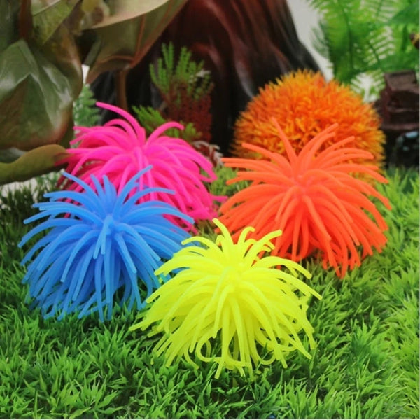 Aquarium Articles Decoration TPR Simulation Sea Urchin Ball Coral, Size: S, Diameter: 7cm
