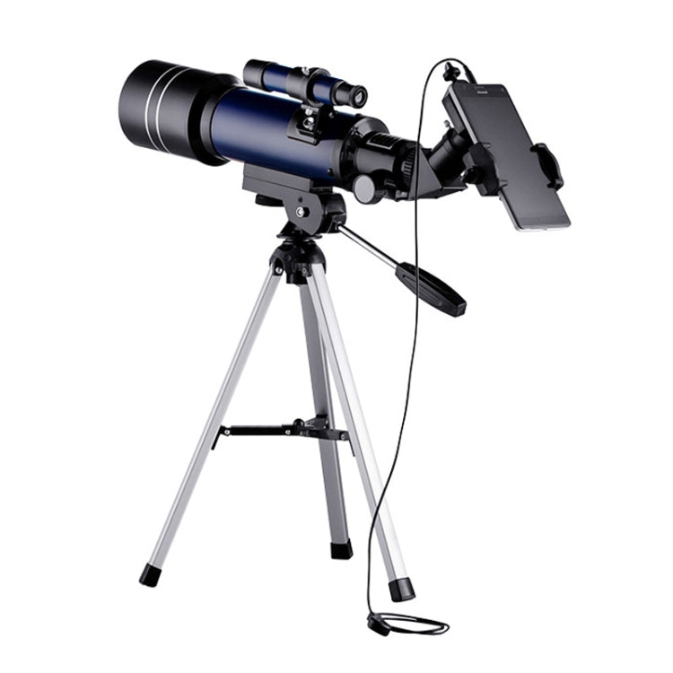 WR852-3 16x/66x70 High Definition High Times Astronomical Telescope with Tripod & Phone Fixing Clip & Moon Filter, 66x70 White + Moon Filter, 66x70 Blue + Moon Filter