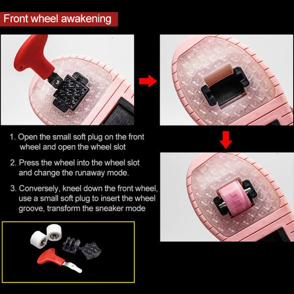 CD03 LED Double Wheel Wing Roller Skating Shoes, Size : 40