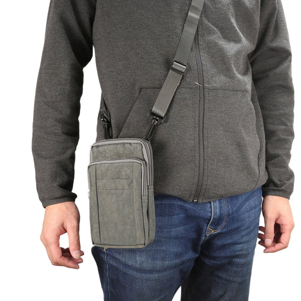 Outdoor Phone Carrying Case Pouch Nylon Crossbody Shoulder Cell Phone Holster Waist Belt Wallet Bag with Carabiner