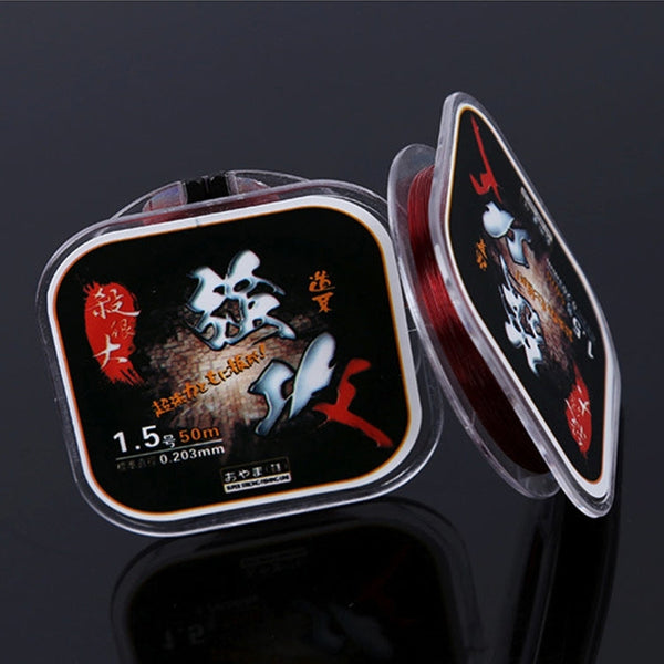 1.5C 0.203mm 2.46kg Nodules Tension 2.99kg Straight Line Tension 50m Strong Imported Raw Silk Nylon Fishing Line, 1.5C/0.203mm