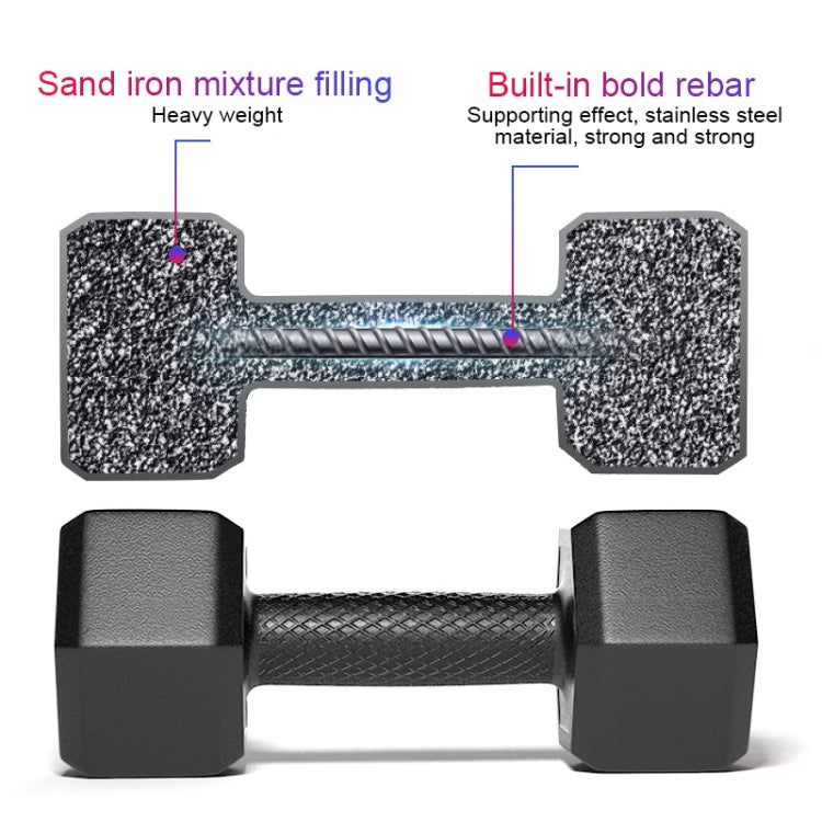 4kg A Pair Glue-Covered Hexagonal Dumbbell, 4kg