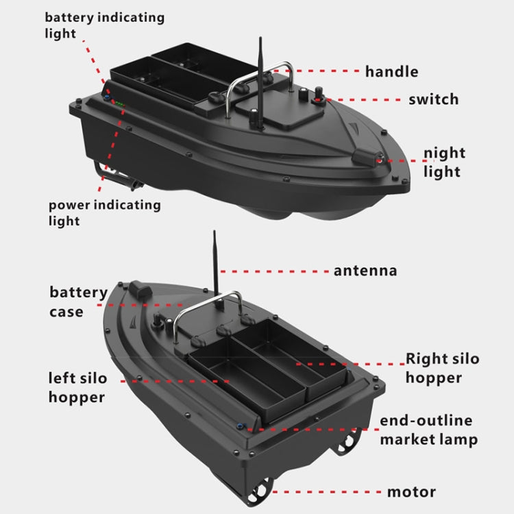 D16C Outdoor Remote Control Double Motors Bait Fishing Boat, US Plug, D16C (EU Plug), D16C (US Plug)