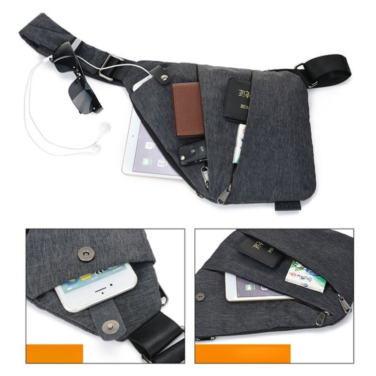 Multi-Function Portable Anti-theft Polyester Business Chest Bag Outdoor Sports Left Shoulder Bag for Men, Left Shoulder