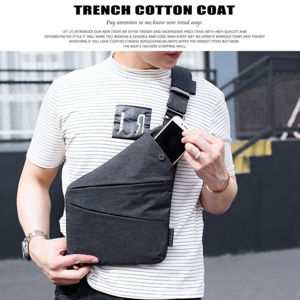 Multi-Function Portable Anti-theft Polyester Business Chest Bag Outdoor Sports Left Shoulder Bag for Men, Left Shoulder