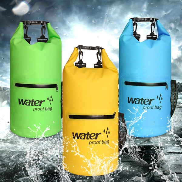 Outdoor Waterproof Dry Dual Shoulder Strap Bag Dry Sack PVC Barrel Bag, Capacity: 10L