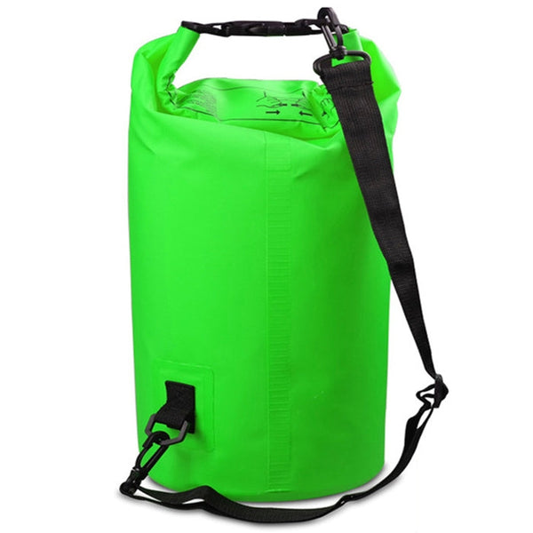 Outdoor Waterproof Double Shoulder Bag Dry Sack PVC Barrel Bag, Capacity: 20L