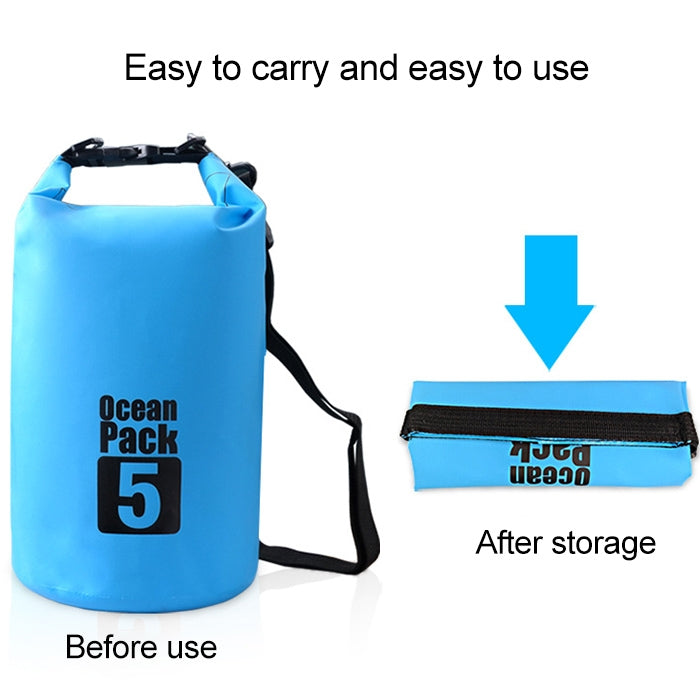 Outdoor Waterproof Double Shoulder Bag Dry Sack PVC Barrel Bag, Capacity: 20L