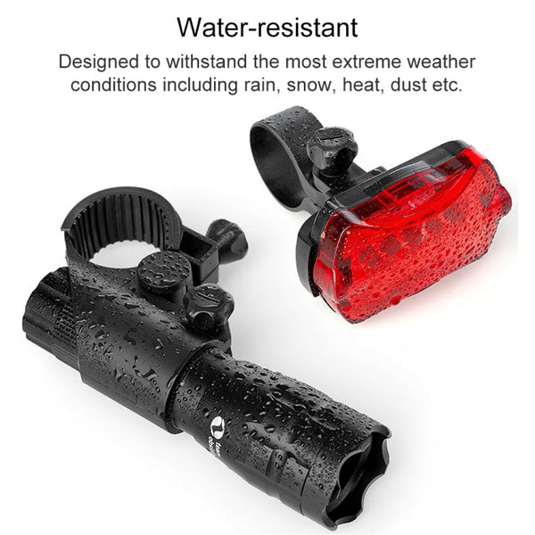 5W Mountain Bike Headlight Charging Zoom Glare Waterproof Flashlight Set Car Headlight x 2 + Taillight x 2 (Set Three), Set Three