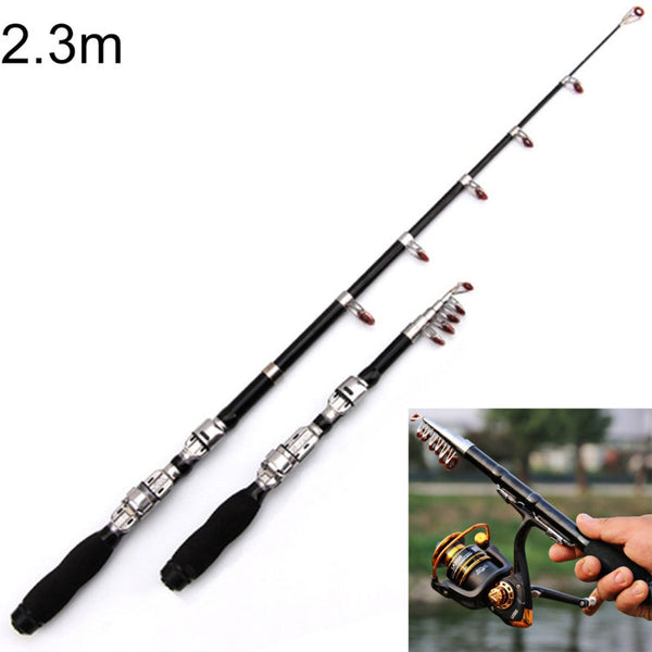 37cm Portable Telescopic Sea Fishing Rod Mini Fishing Pole, Extended Length : 2.3m