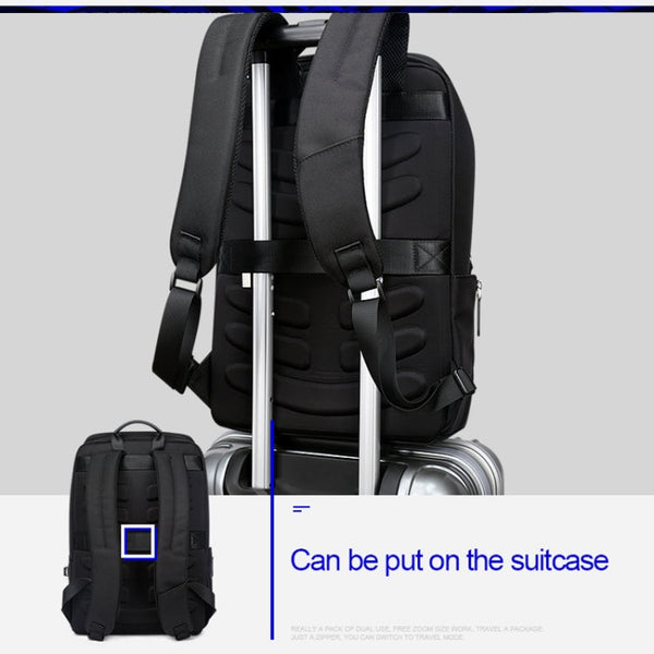 Bopai 751-006881 Business Anti-theft Waterproof Large Capacity Double Shoulder Bag,with USB Charging Port, Size: 30x14x44cm