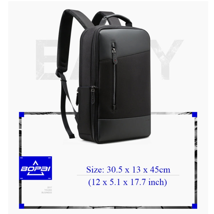 Bopai 851-009911 Business Anti-theft Waterproof Large Capacity Double Shoulder Bag,with USB Charging Port, Size: 30.5x13x45cm