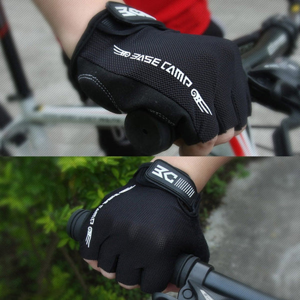 BaseCamp BC-204 Bicycle Half Finger Gloves Lycra Fabric Cycling Gloves, Size: L