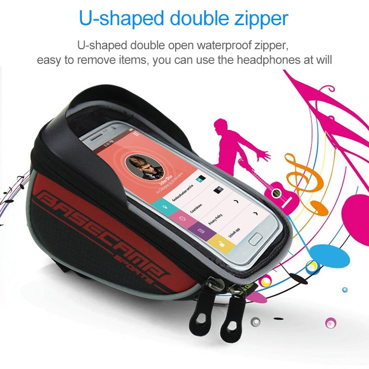 BaseCamp BC-305 Bicycle Phone Bags Mountain Road Bike Front Head Top Frame Handlebar Bag with Transparent Window & Sun Visor for 5.8 Inch 15x8cm and Below Smartphones, 5.8 inch