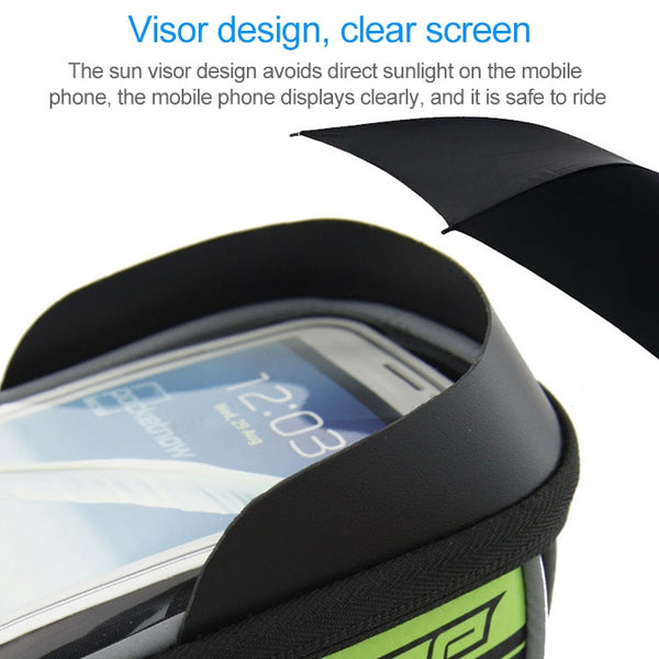 BaseCamp BC-305 Bicycle Phone Bags Mountain Road Bike Front Head Top Frame Handlebar Bag with Transparent Window & Sun Visor for 5.8 Inch 15x8cm and Below Smartphones, 5.8 inch