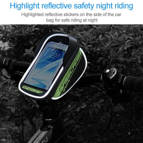 BaseCamp BC-305 Bicycle Phone Bags Mountain Road Bike Front Head Top Frame Handlebar Bag with Transparent Window & Sun Visor for 5.8 Inch 15x8cm and Below Smartphones, 5.8 inch